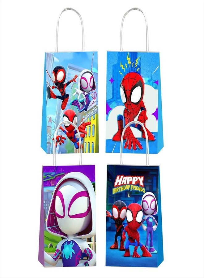 BNFUO 12pcs Spider and His Friends Party Gift Bags with Handles,Boy and Girl Birthday Party Supplies for Spider and His Friends Party Decorations - Image 1